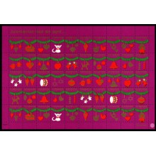 1977 - Danmark -  Julemærker - Helark - Julemærker med sin pynt - 4-sidet takket - Ufoldet.